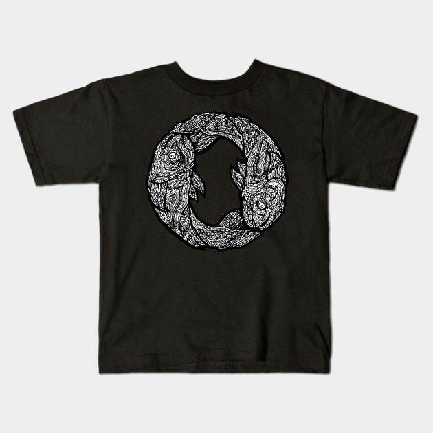 Pisces Kids T-Shirt by JOHNF